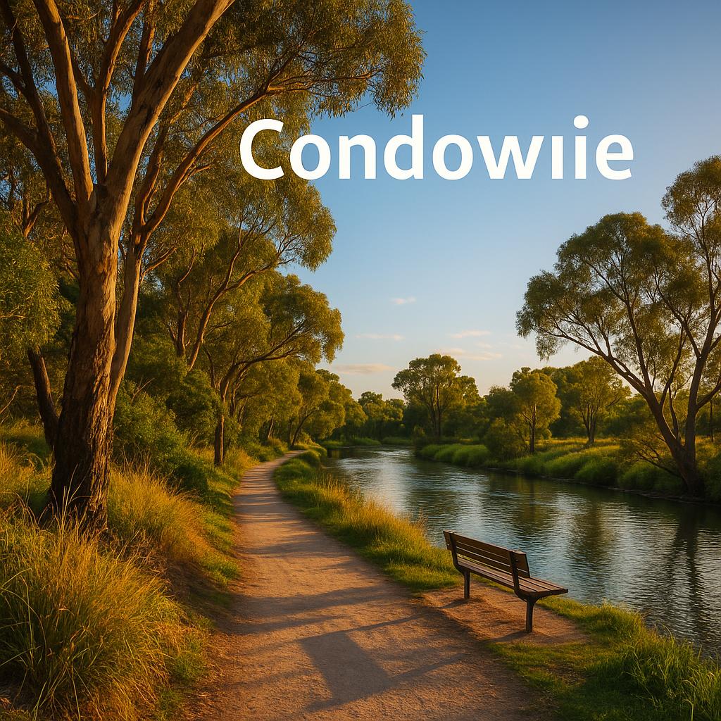 Scenic riverbank path in Condowie.