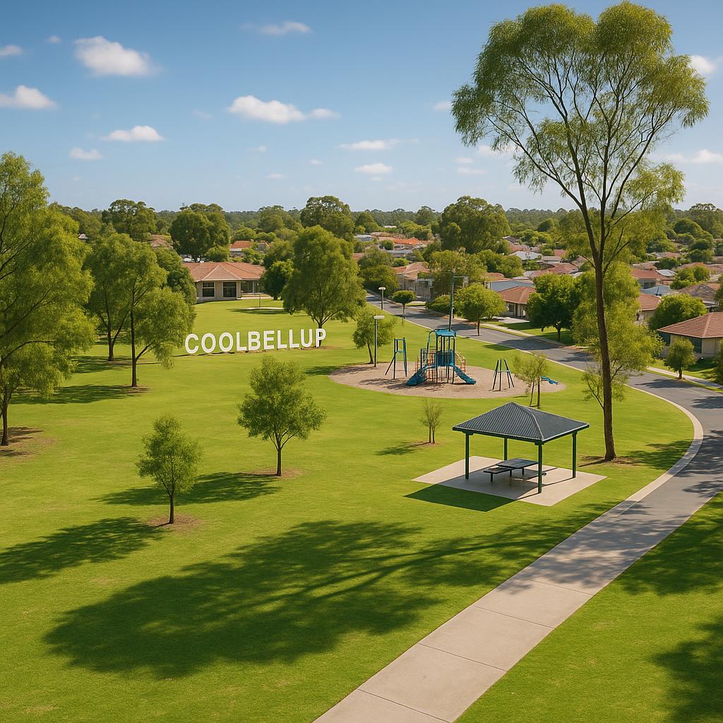 Community park in Coolbellup with families enjoying the outdoors