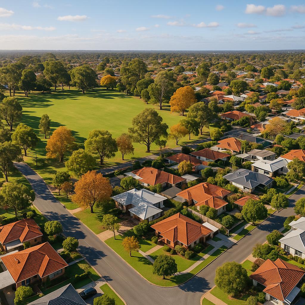 Aerial view of Coolbinia showcasing lush greenery and residential areas