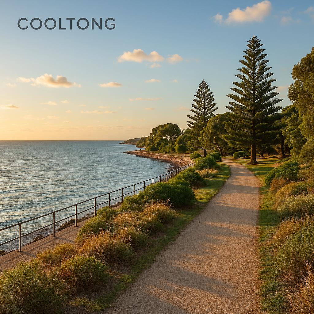 Coastal view of Cooltong with scenic walking trails.