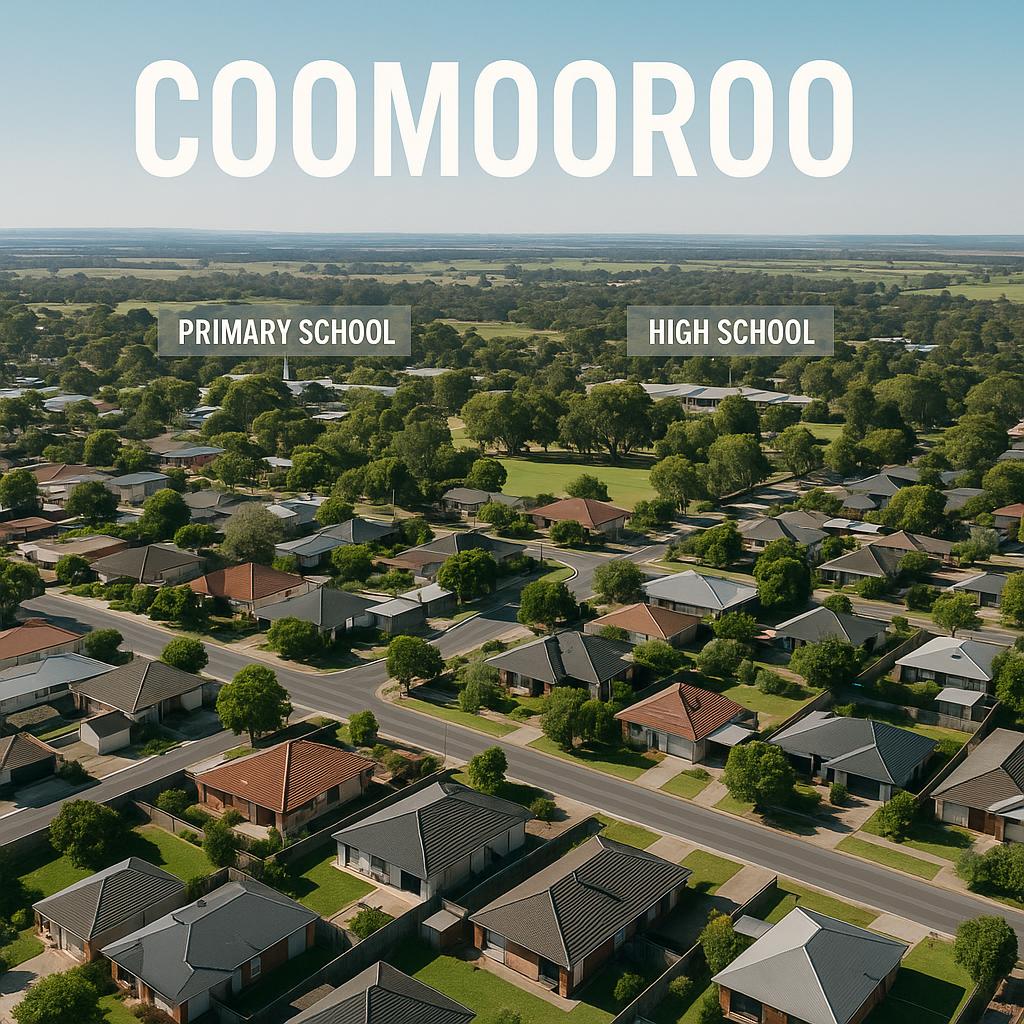 A view of Coomooroo highlighting local schools and family-friendly environment