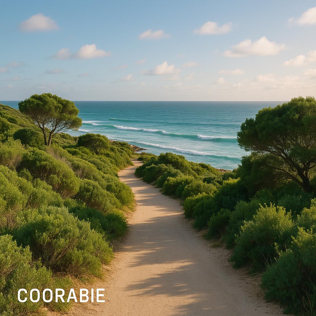 Coastal walkway in Coorabie with lush greenery