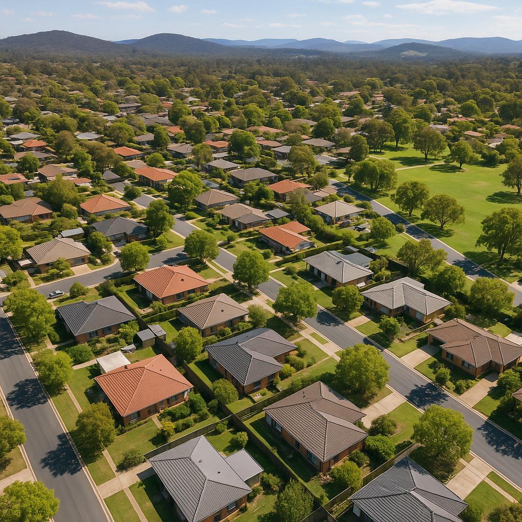 Residential houses and green parks in Coree