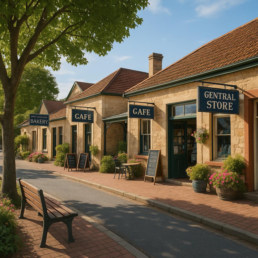 Village-style shopping in Corny Point