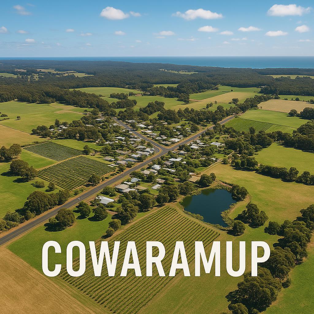 Stunning aerial shot of Cowaramup's landscapes