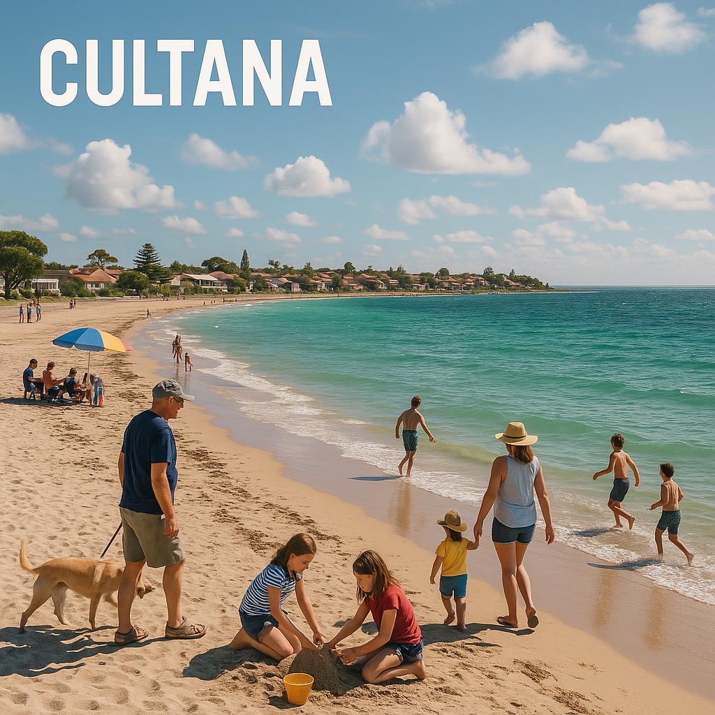 Scenic beach in Cultana with community activities.