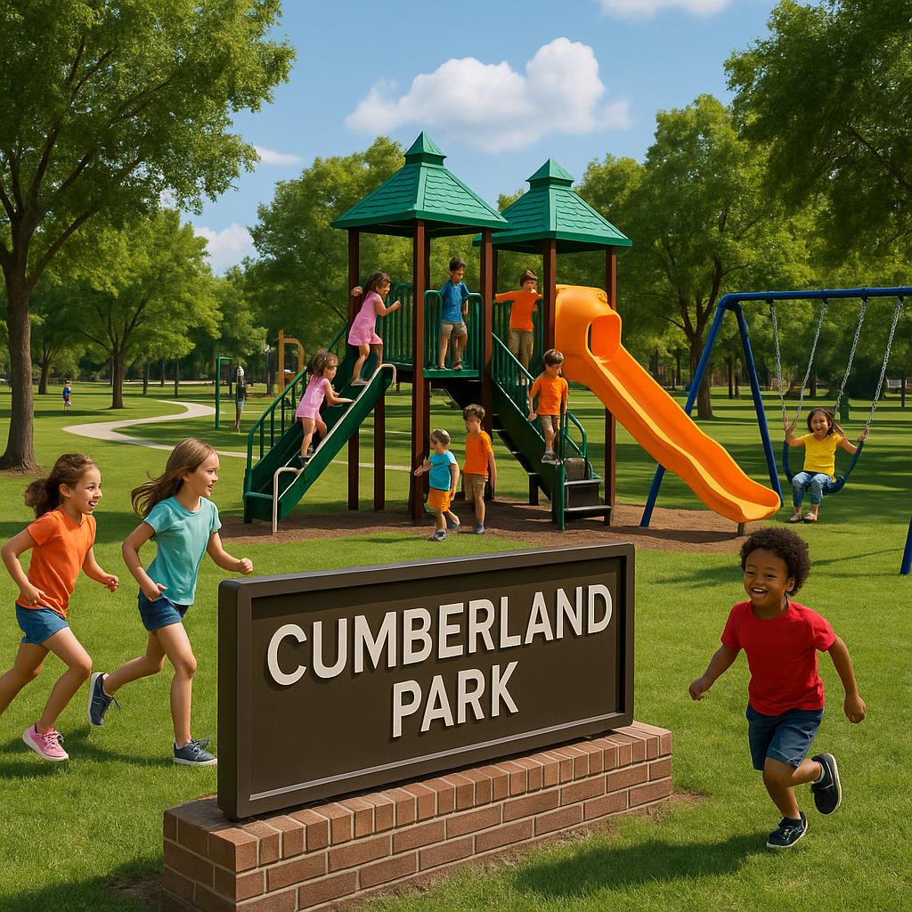 Families enjoying leisure activities in Cumberland Park