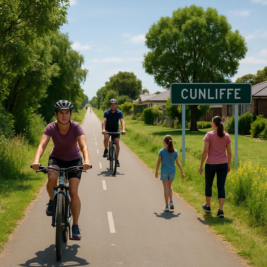 Beautiful cycling path in Cunliffe promoting active lifestyle