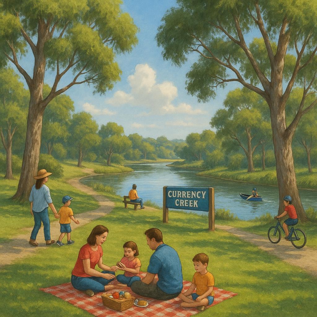 Currency Creek park with families