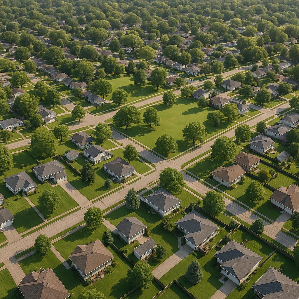 Aerial view of Davenport suburb