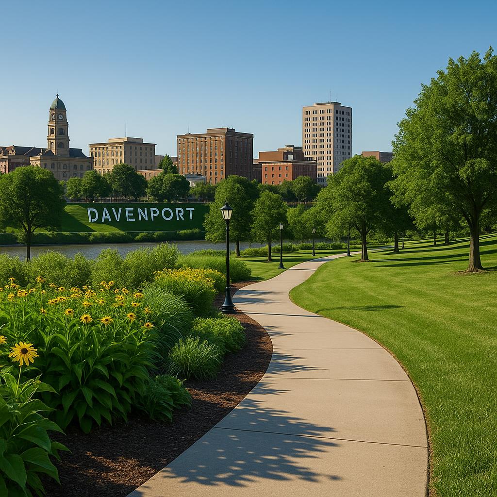 Scenic Davenport showing pathways and greenery