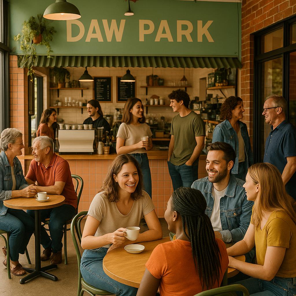 Vibrant café scene in Daw Park