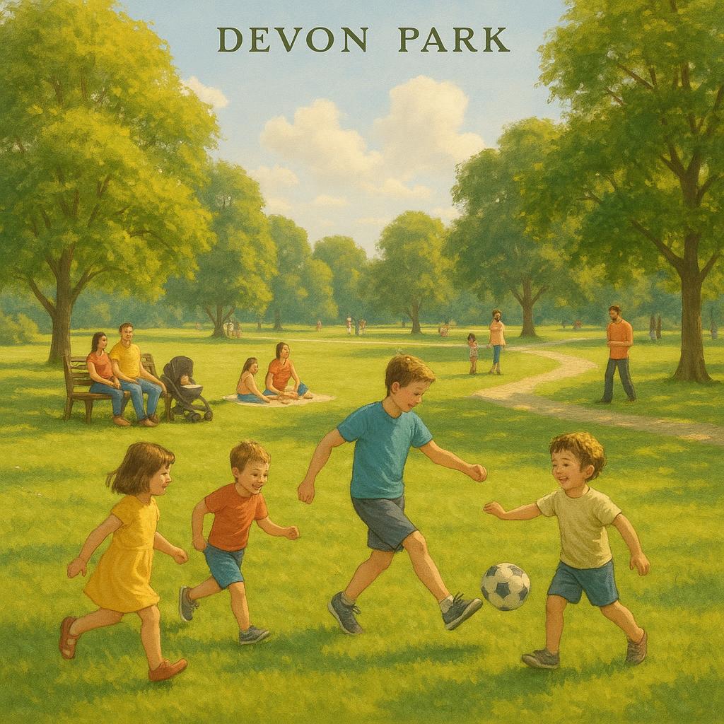 Devon Park park with families