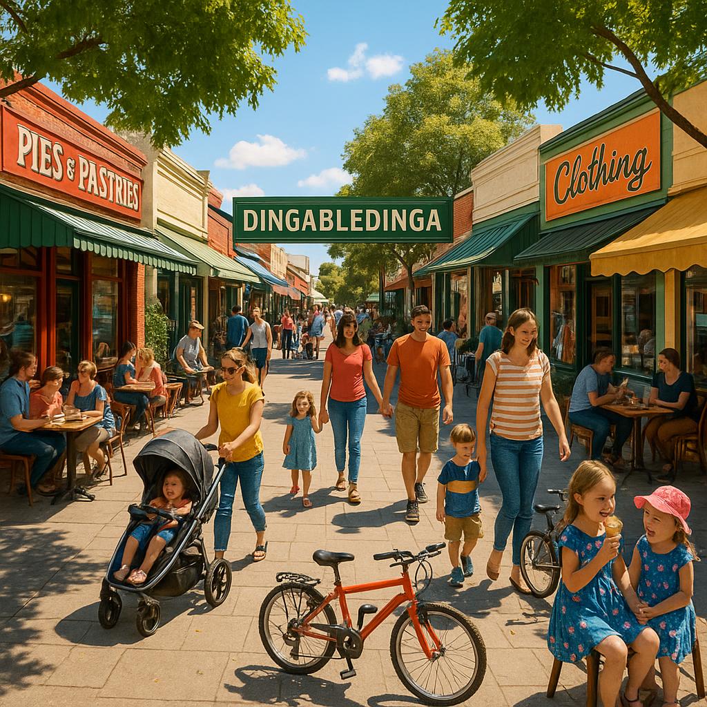 Dingabledinga shopping strip with cafes