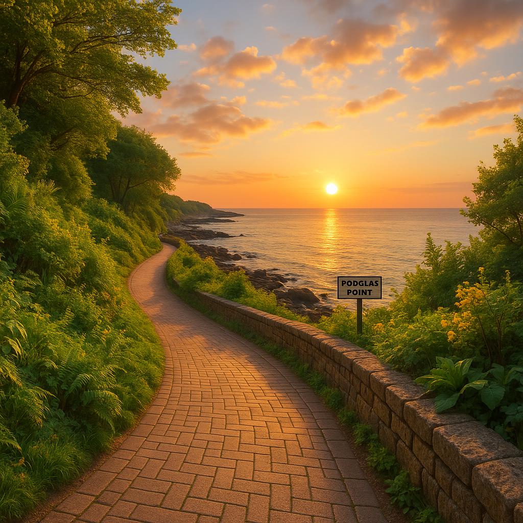 Scenic coastal walkway in Douglas Point