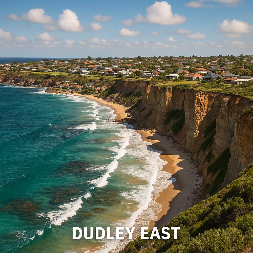 Dudley East coastline and suburban houses