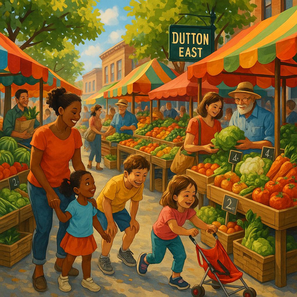 Vibrant street market in Dutton East