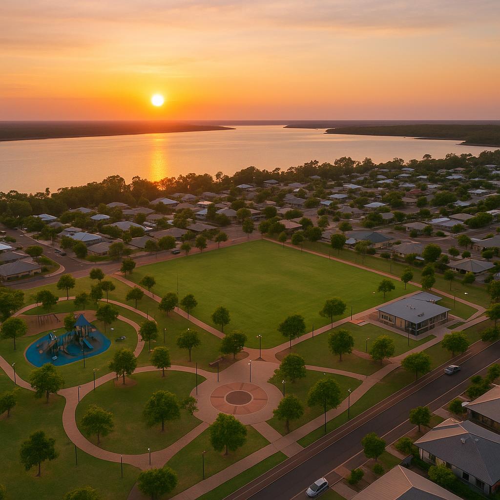 View of East Arm parks at sunset