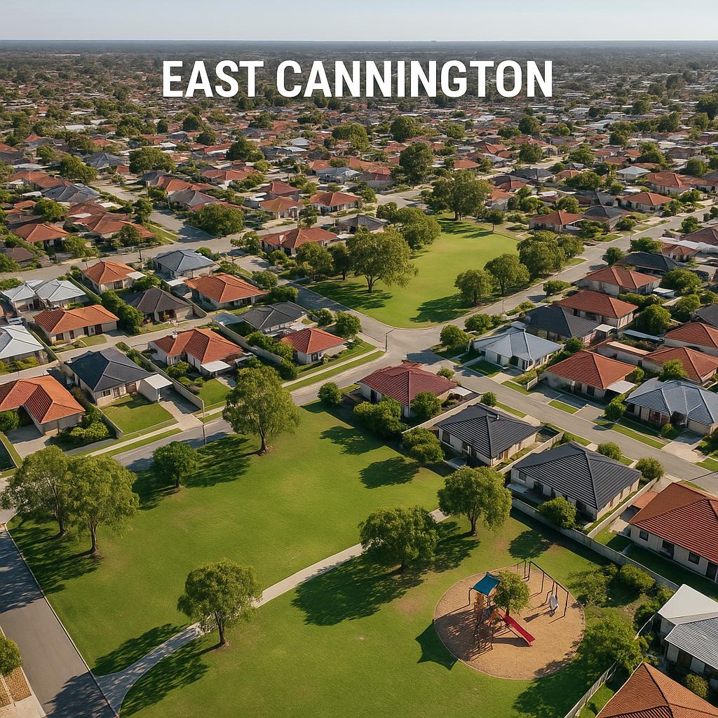 Aerial view of East Cannington showcasing parks and homes
