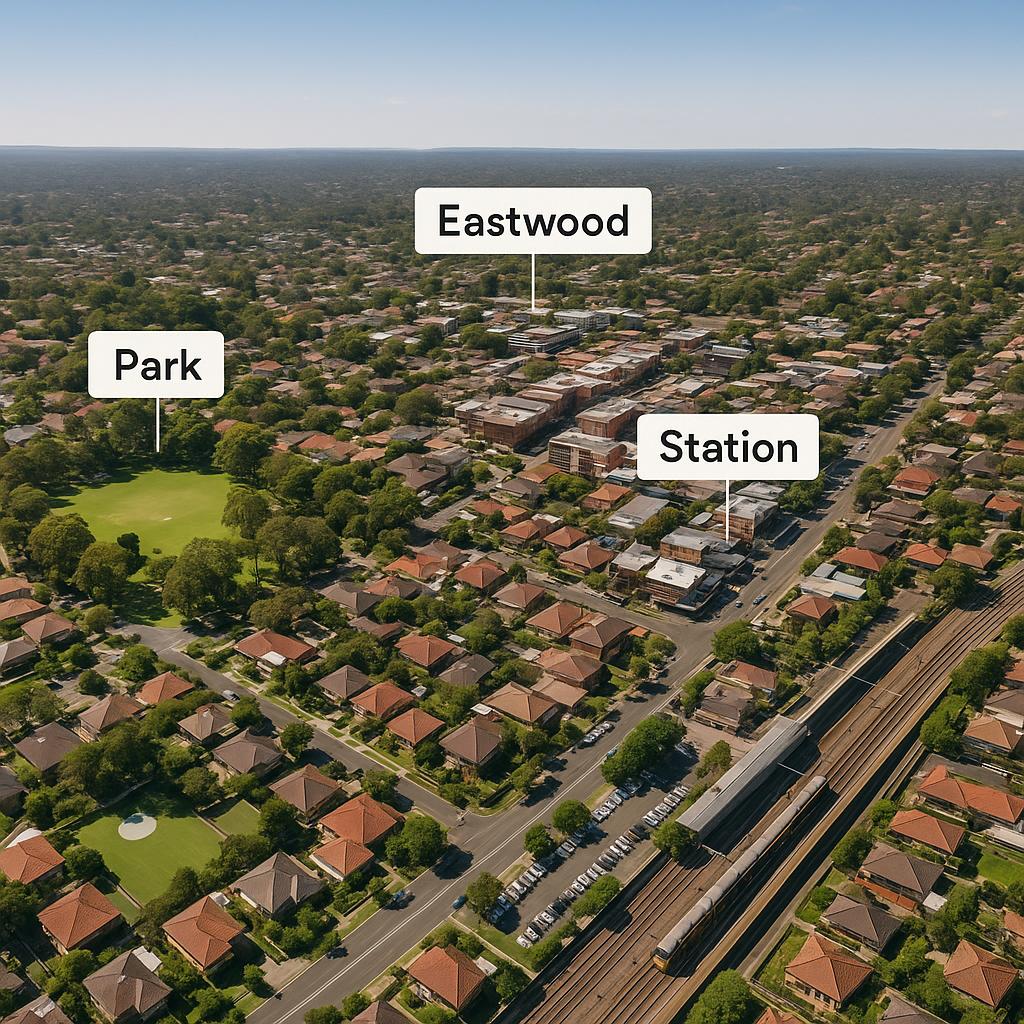 Aerial view of Eastwood, NSW