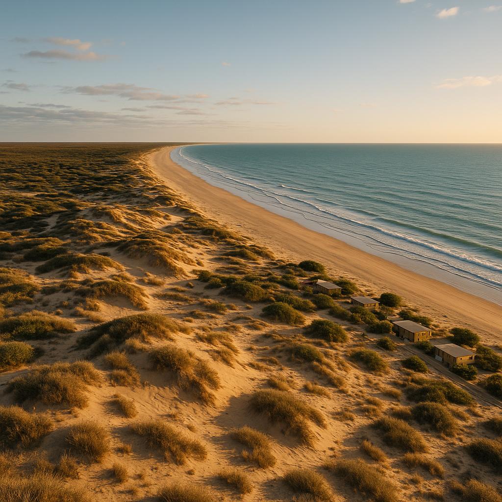 Remote coastal landscape at Eighty Mile Beach, Western Australia