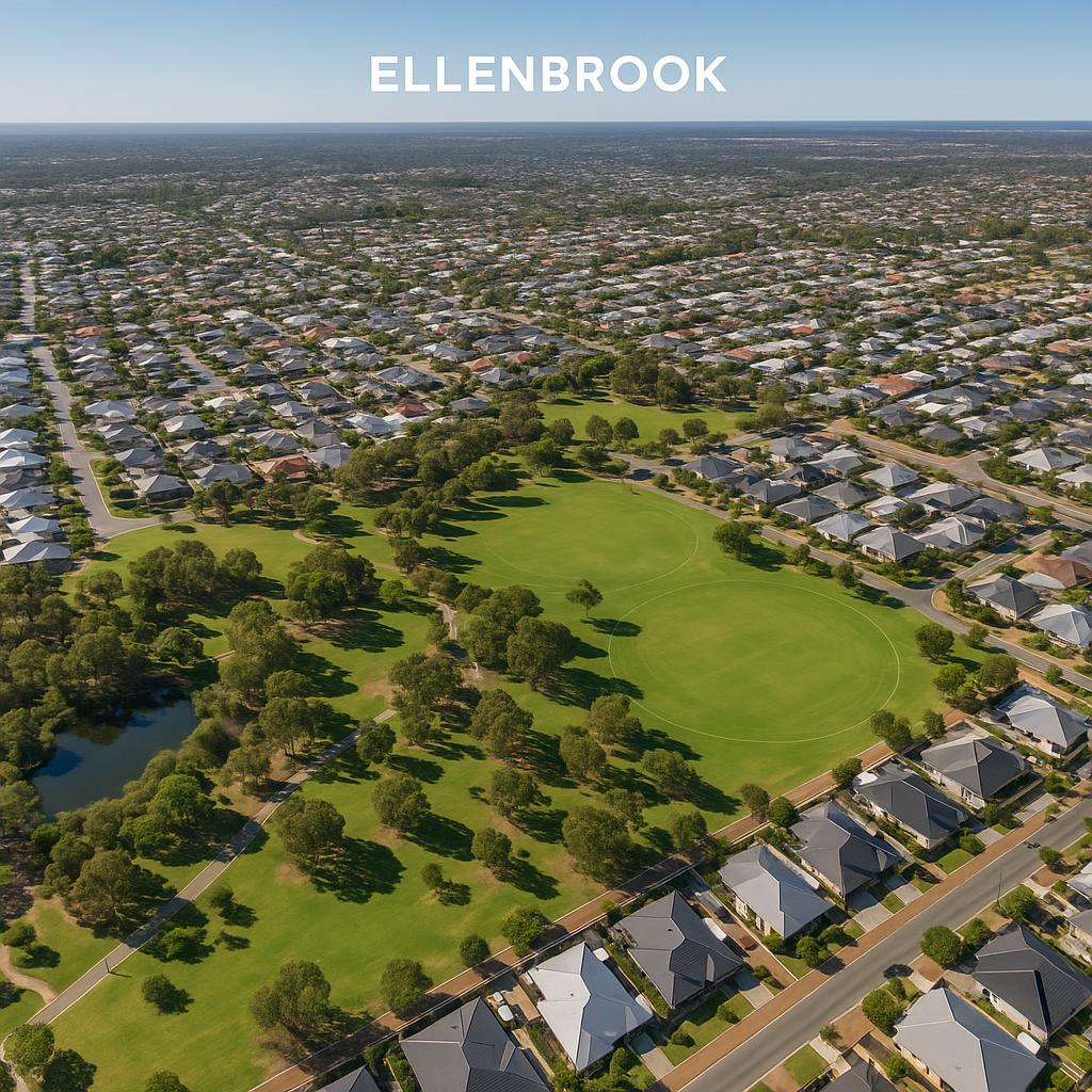 Ellenbrook aerial view with parks and homes