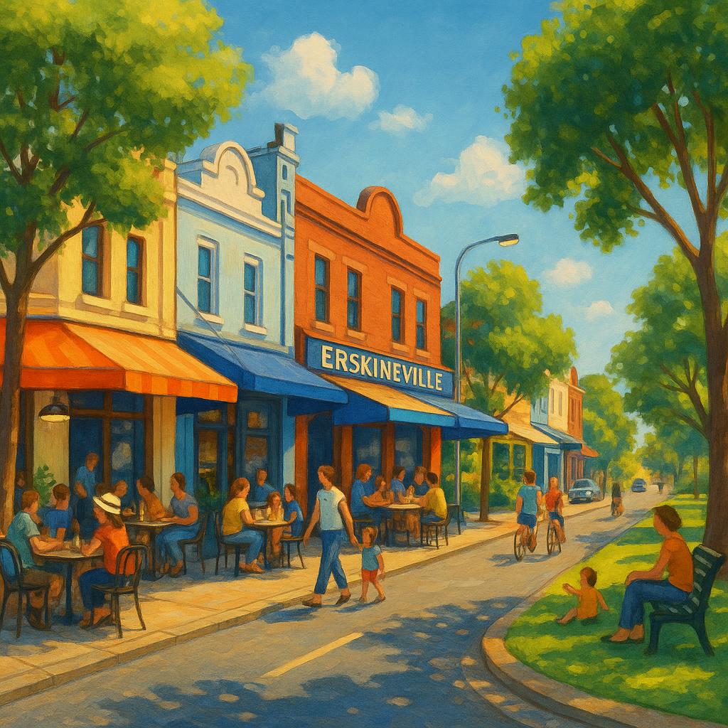 Vibrant street scene in Erskineville