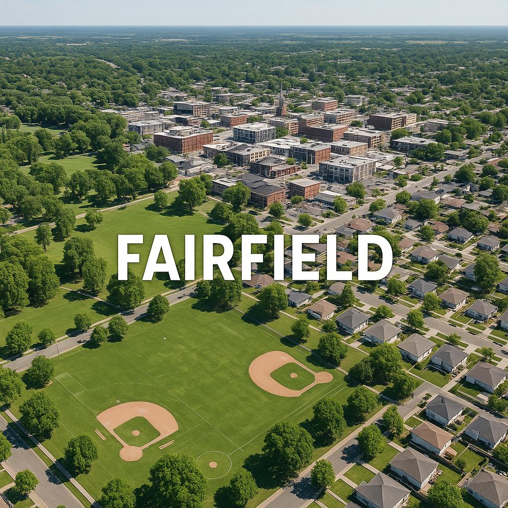 Aerial view of Fairfield suburb in New South Wales