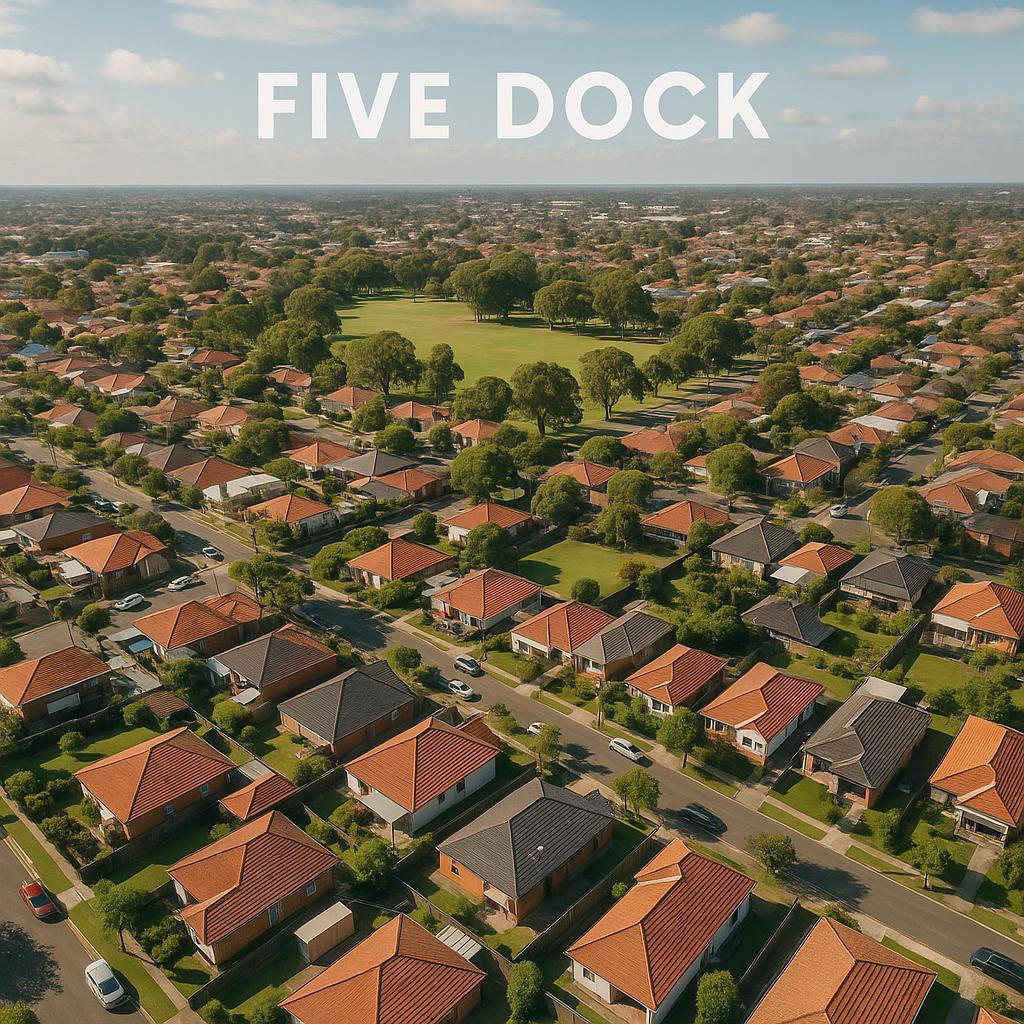 Aerial view of Five Dock suburb