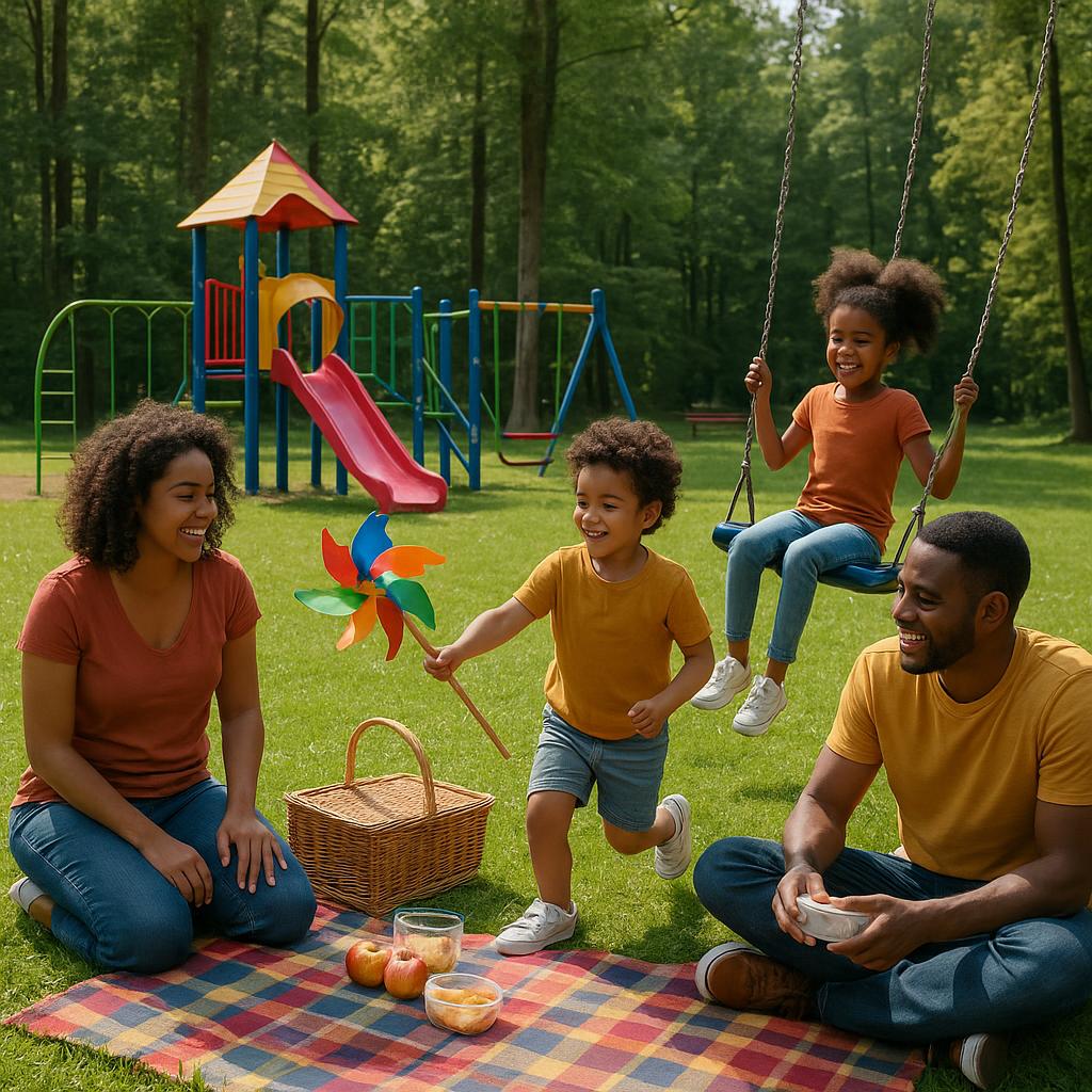 Family enjoying a day in Forrest park