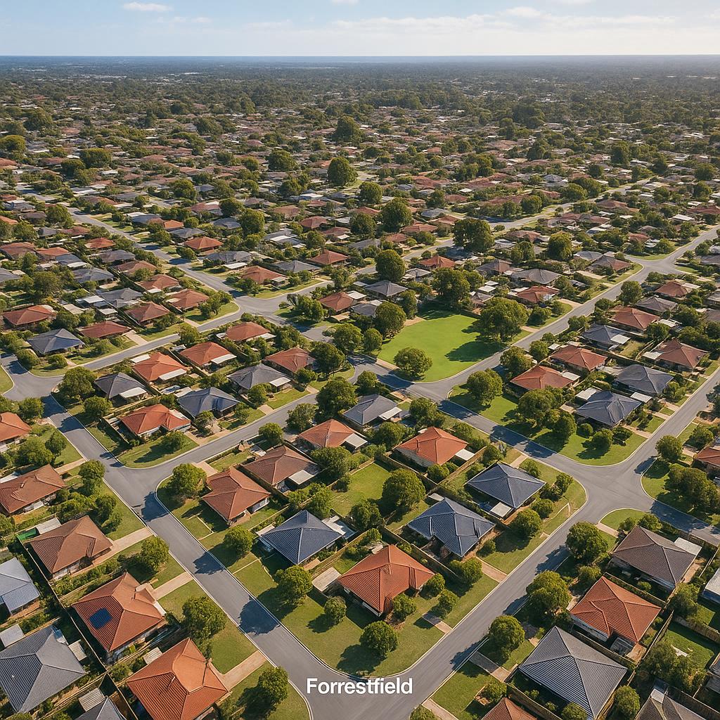 Aerial view of Forrestfield suburb