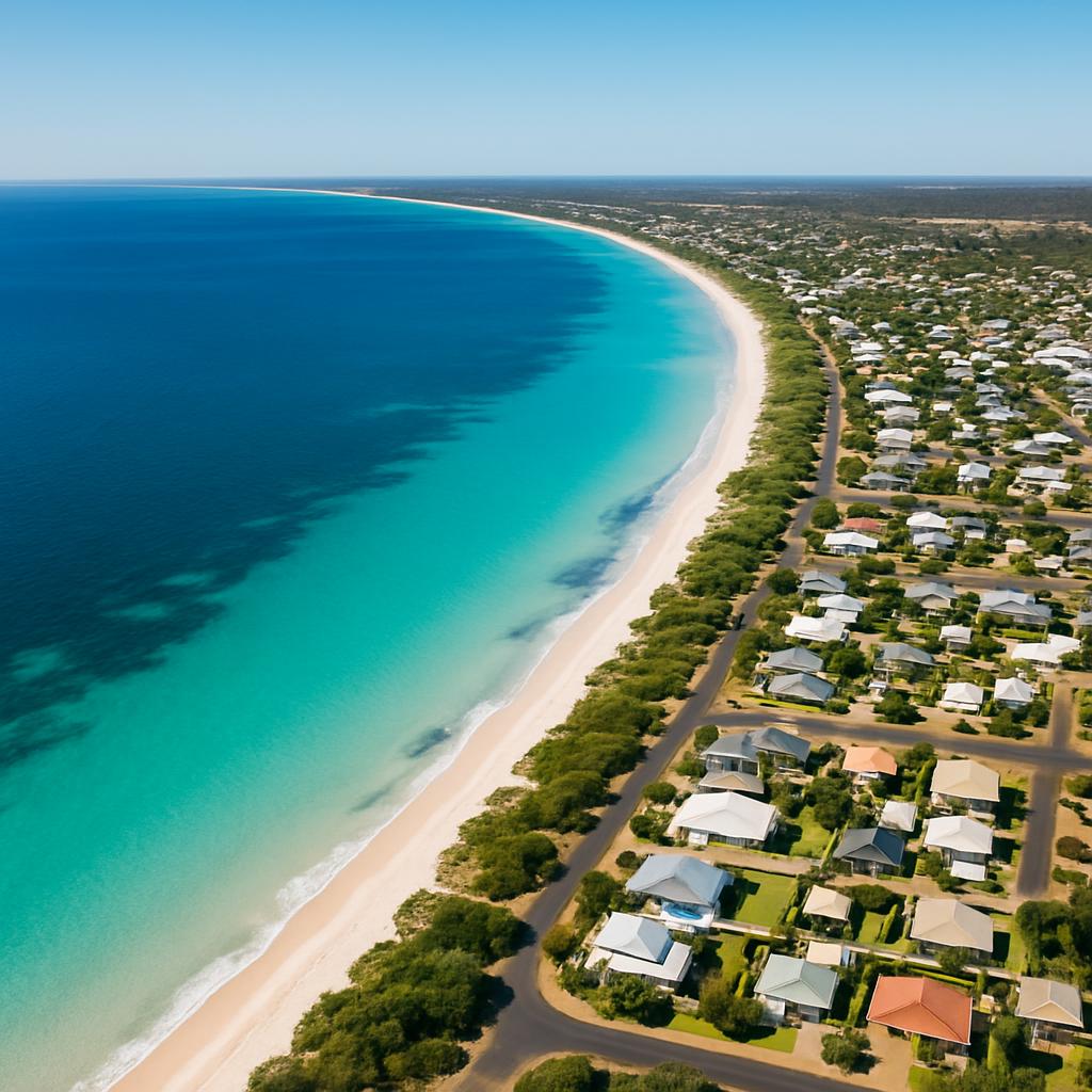 Scenic aerial view of Geographe coastline