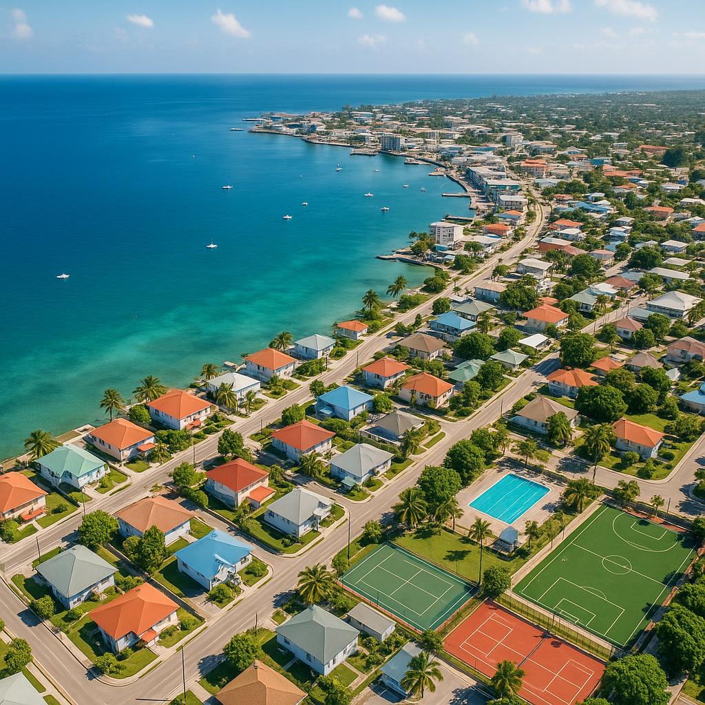 Aerial view of George Town, Tasmania