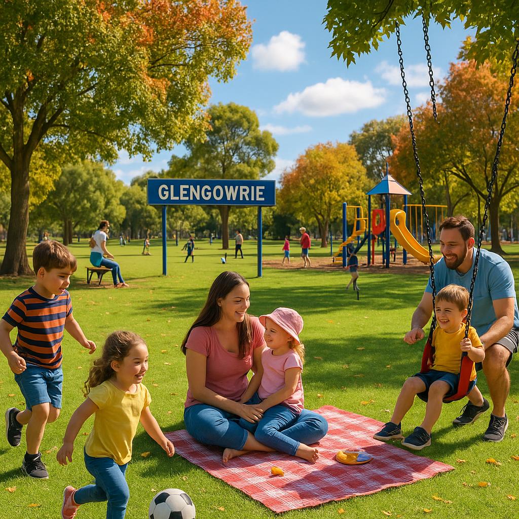 Family enjoying a sunny day at a park in Glengowrie.