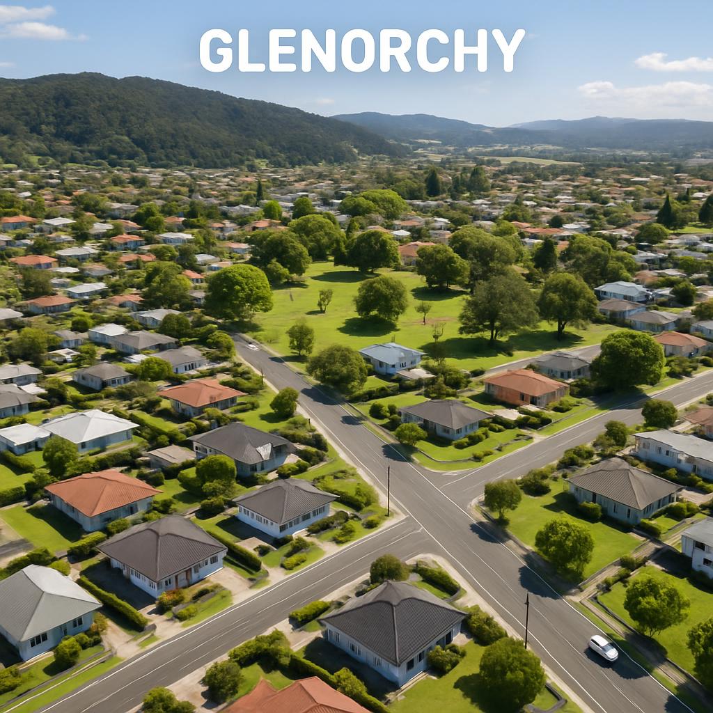 Aerial view of Glenorchy, Tasmania