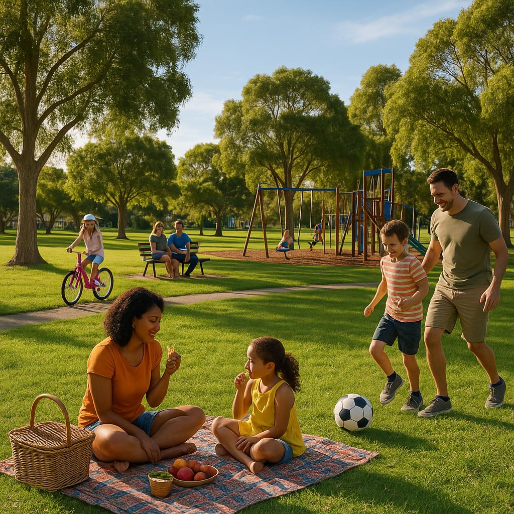 Local families enjoying the park in Goolwa South