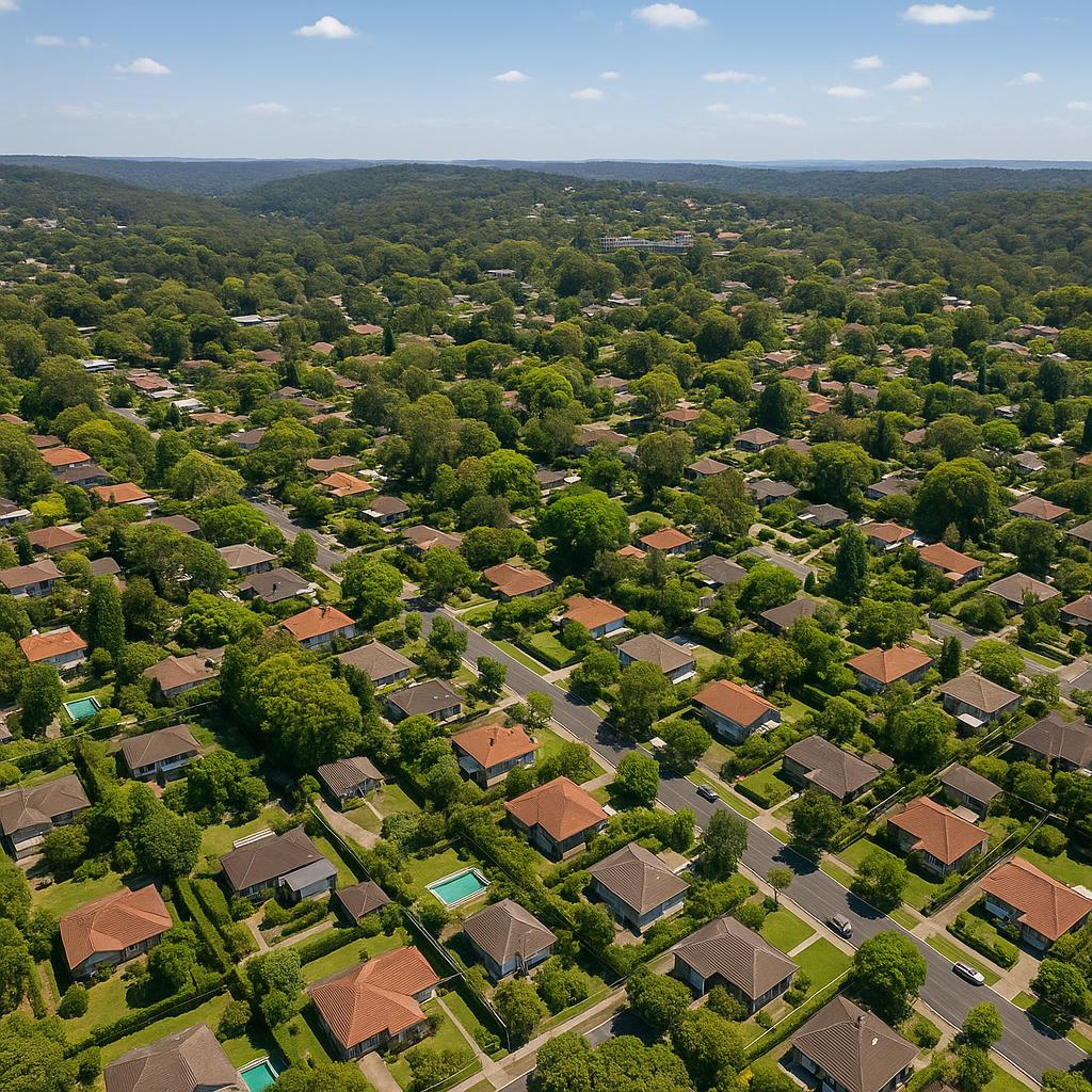 Aerial view of Gordon residential area