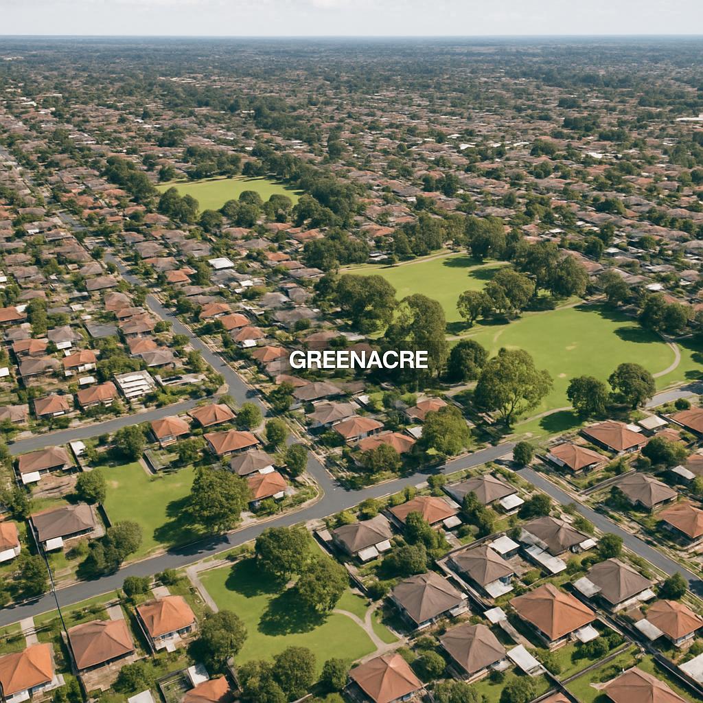 Aerial view of Greenacre suburb in New South Wales