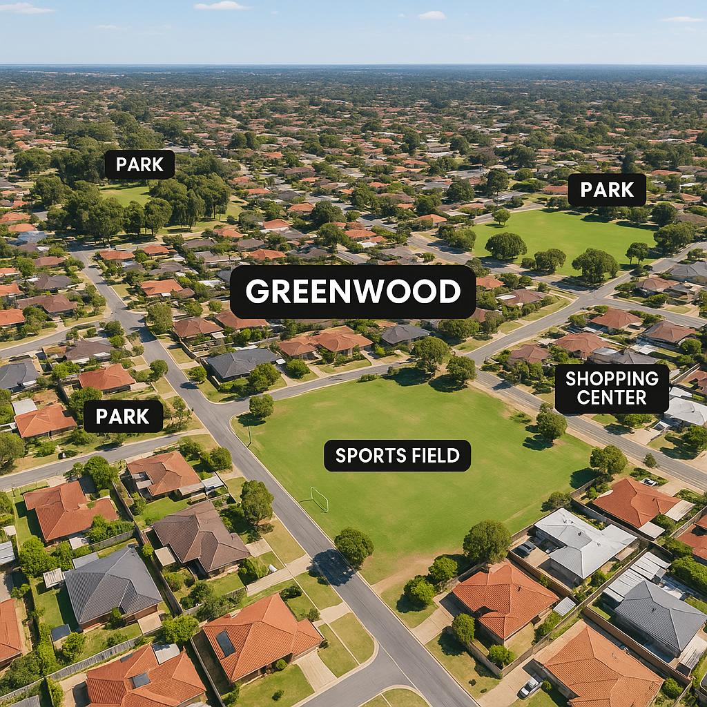 Aerial view of suburban Greenwood