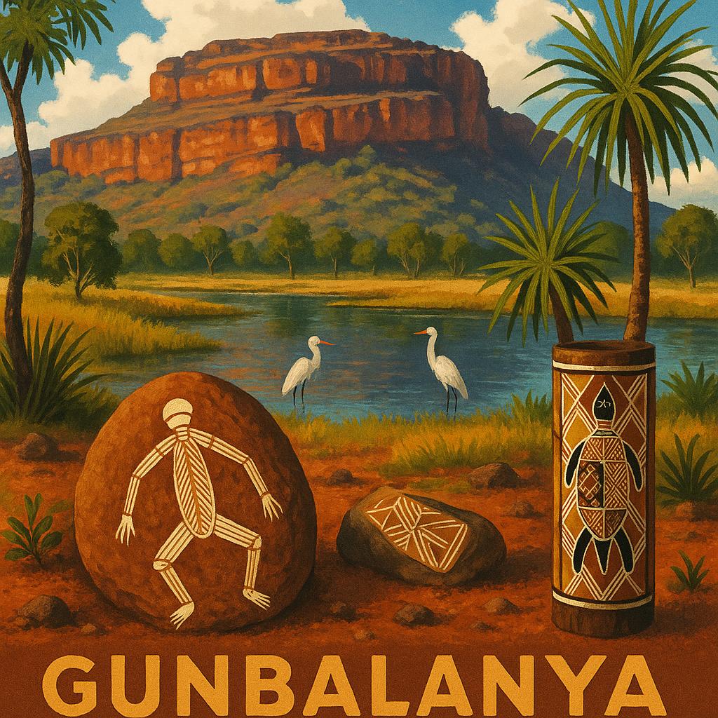 Gunbalanya landscape with local Indigenous art