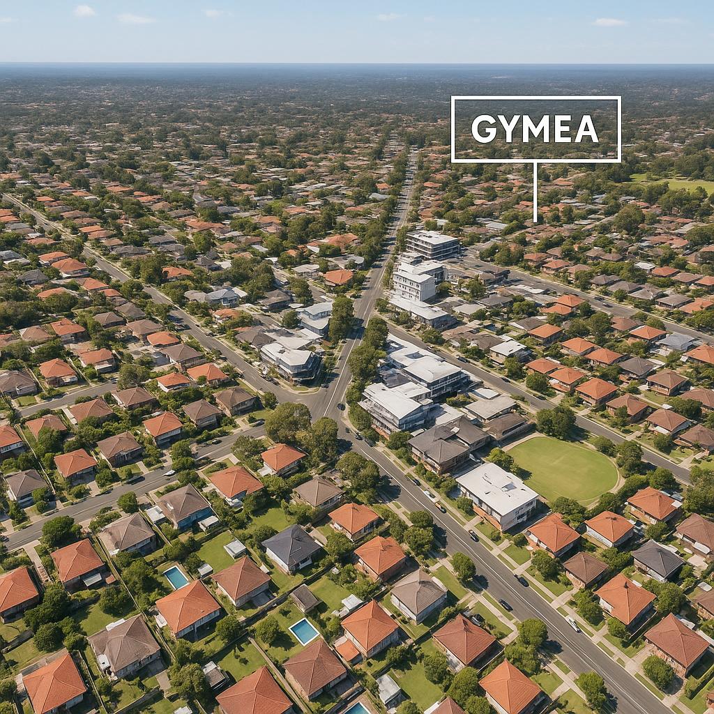 Aerial view of Gymea's suburb with green spaces and residential homes.