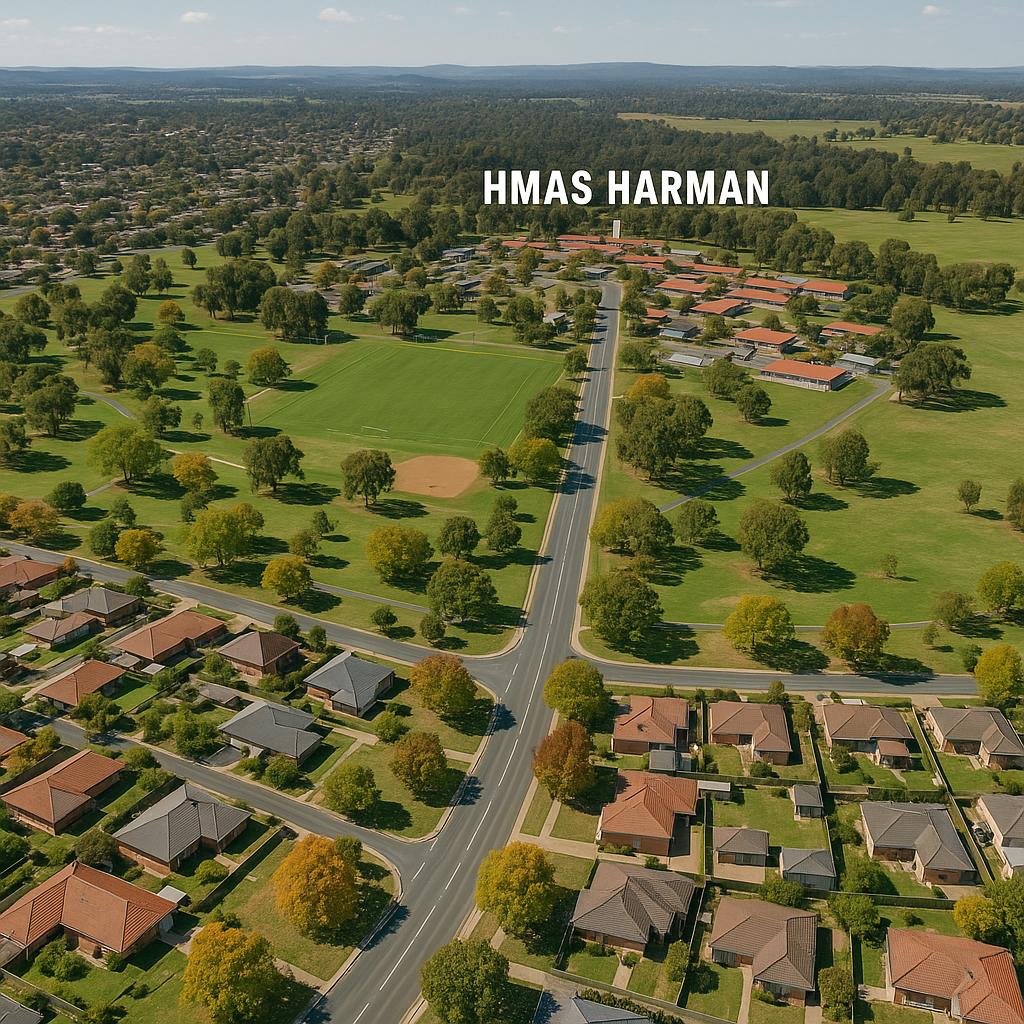 Aerial view of HMAS Harman, Australian Capital Territory.