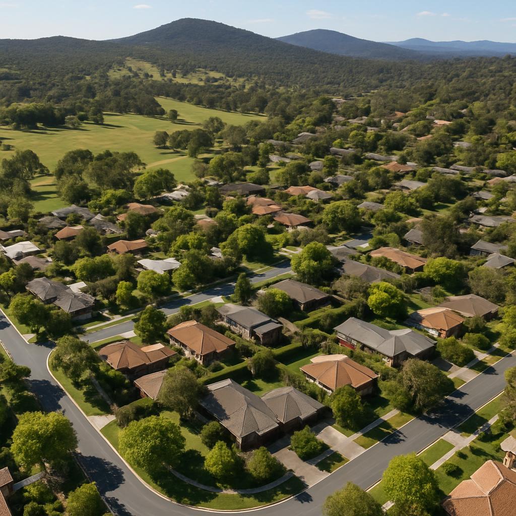Aerial view of Hackett suburb