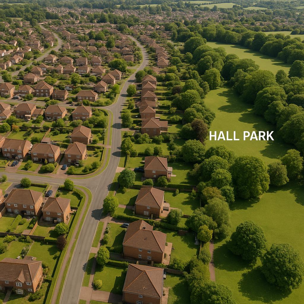Aerial view of Hall suburb