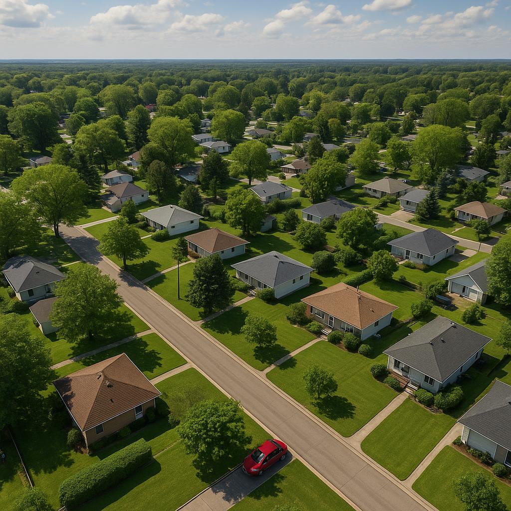 An aerial view of the suburb of Herbert in Northern Territory