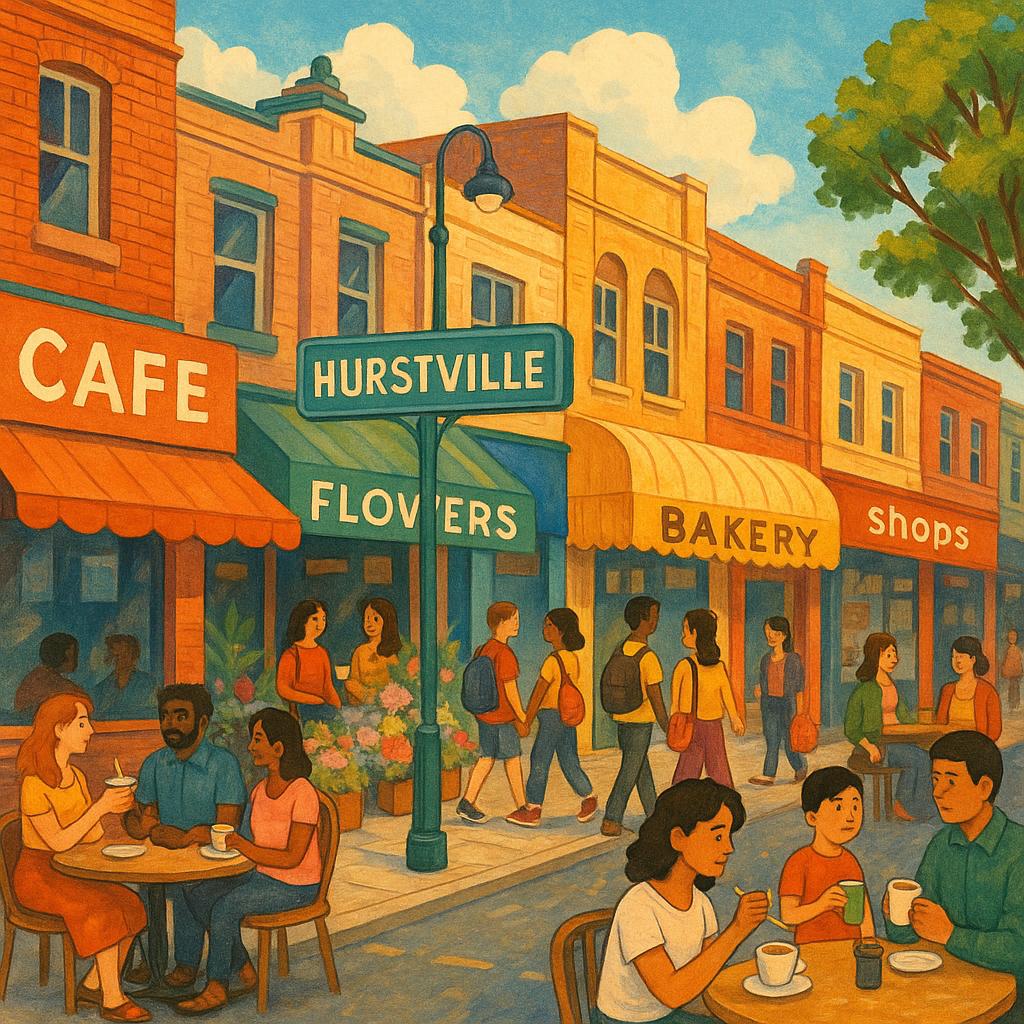Hurstville community street with cafes and shops