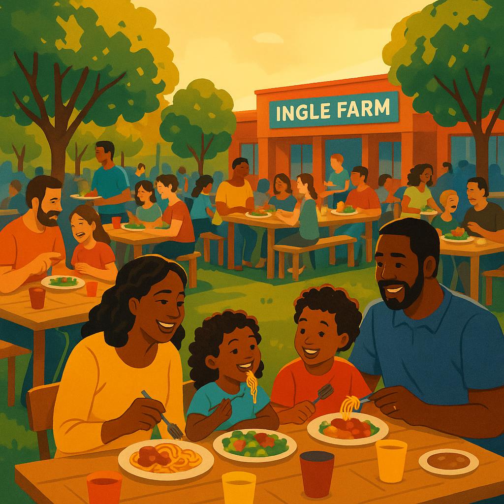 Community dining scene in Ingle Farm