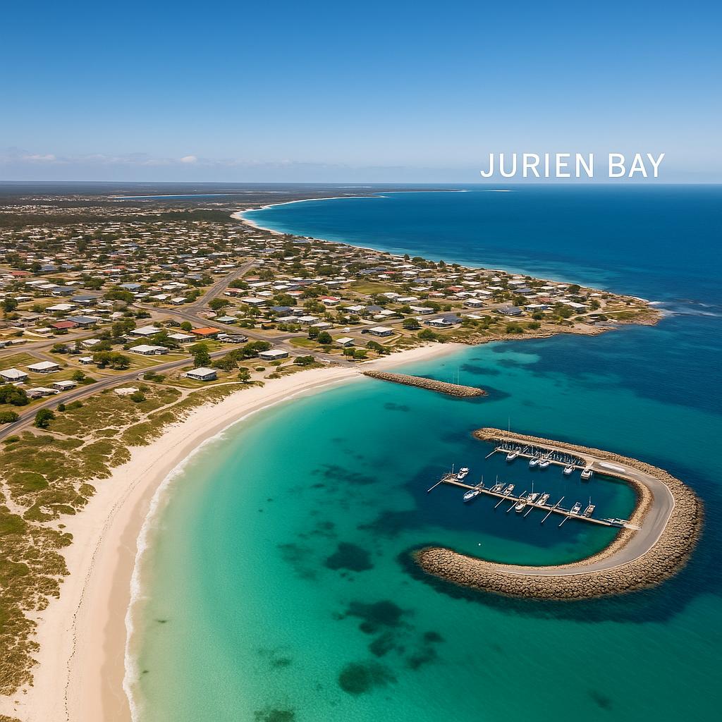 Aerial view of Jurien Bay coastal area