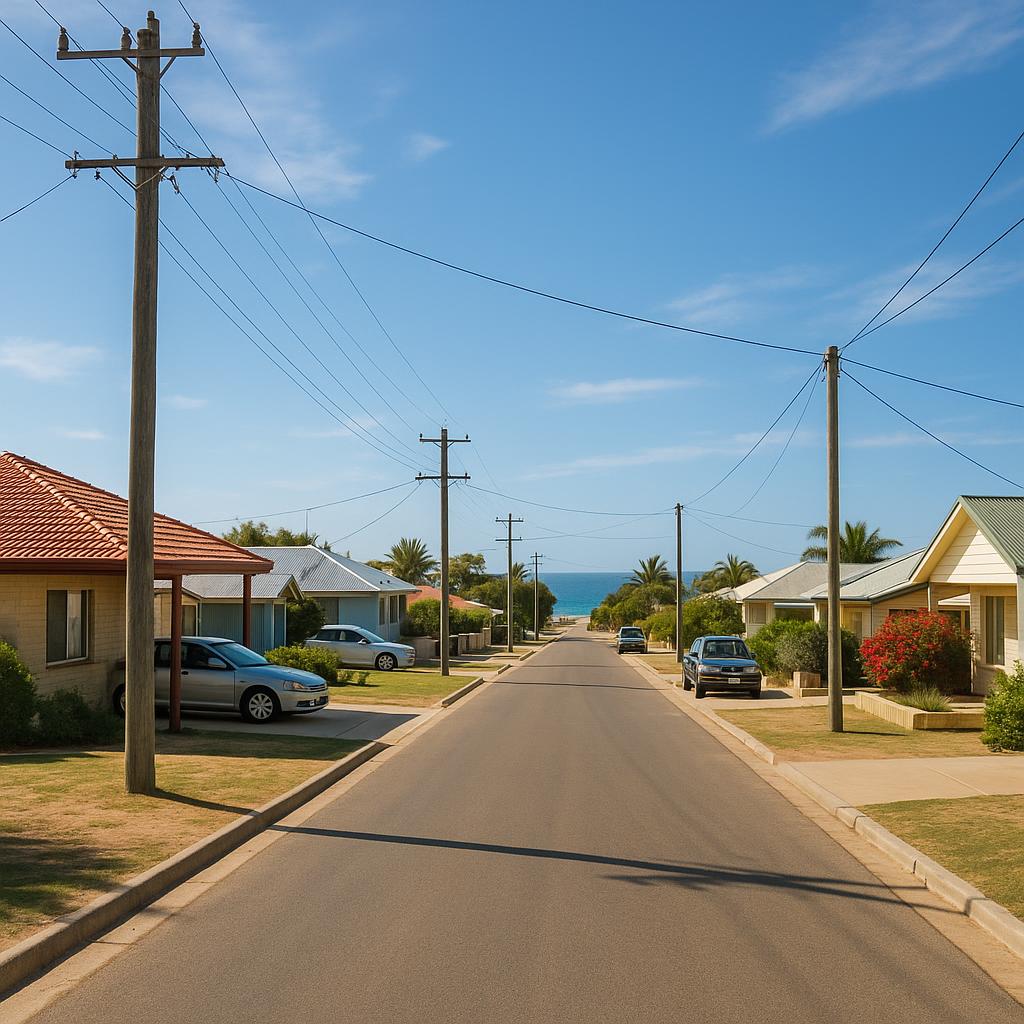 Kalbarri coastal street with relaxed regional homes