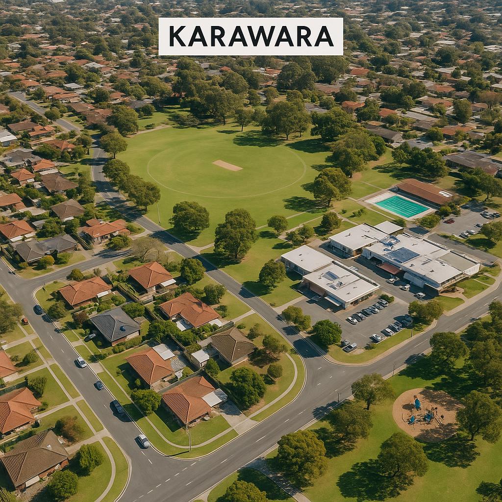 Aerial view of suburban Karawara in Western Australia